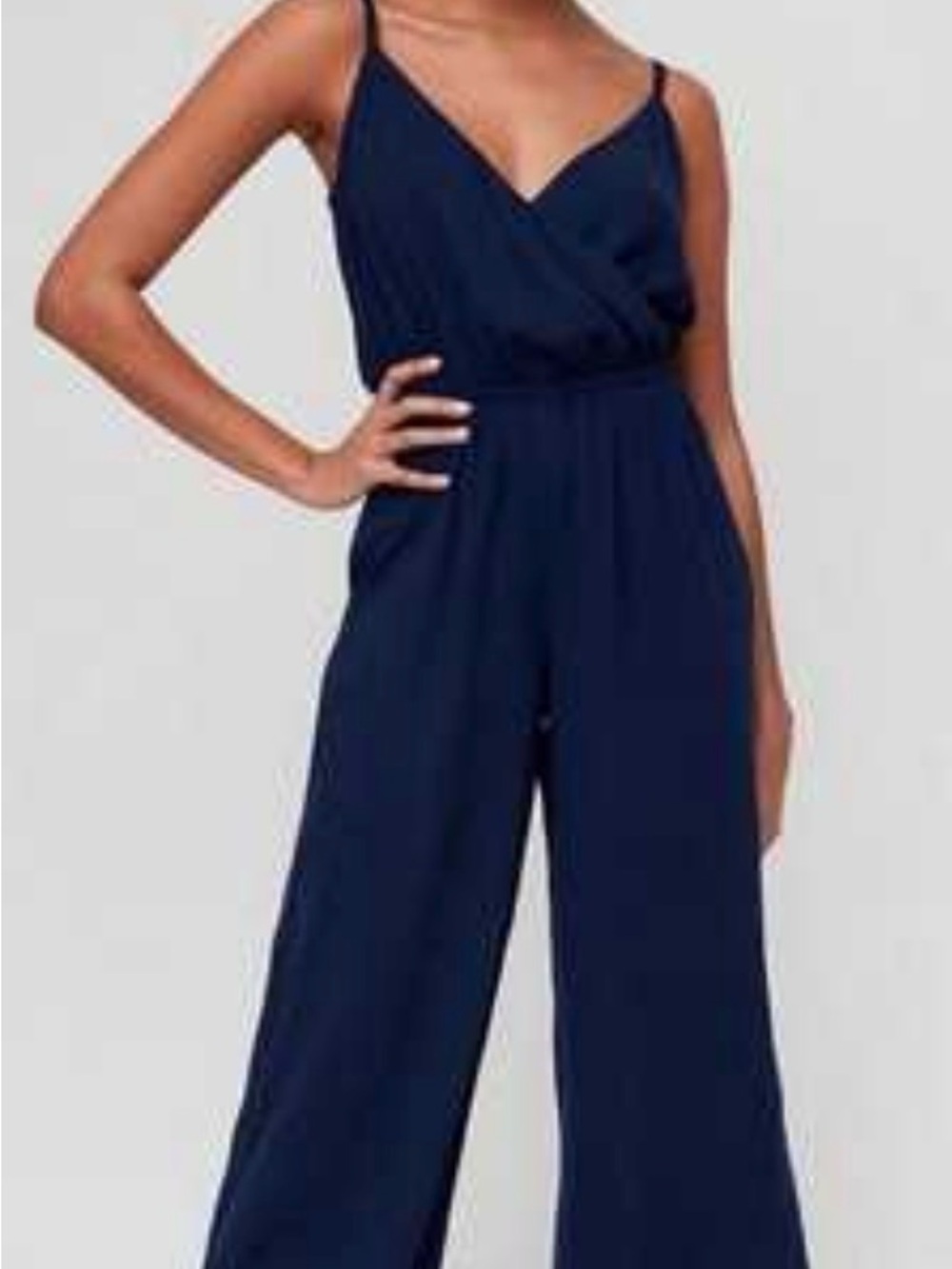 Wilfred Navy Blue Spaghetti Strap Jumpsuit L